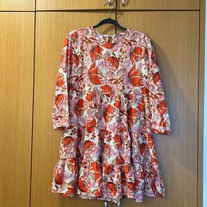 Zara Scarlet and White Floral Mini Dress